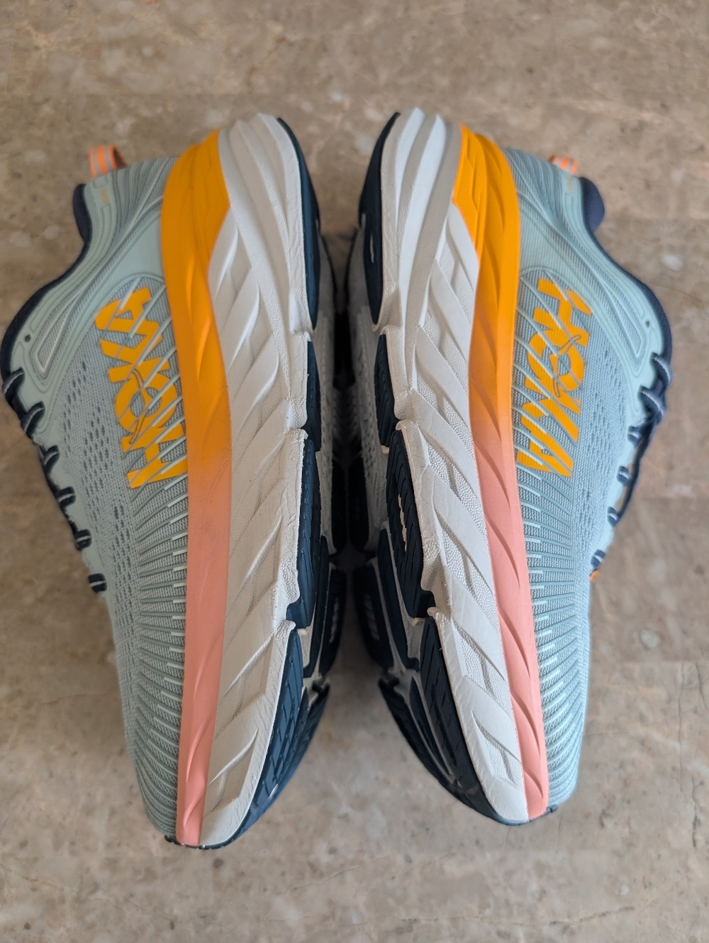 Hoka One One Bombi 7 Cushioned Running Shoes Navy/Light Blue Women's Size 8.5 - Picture 11 of 14
